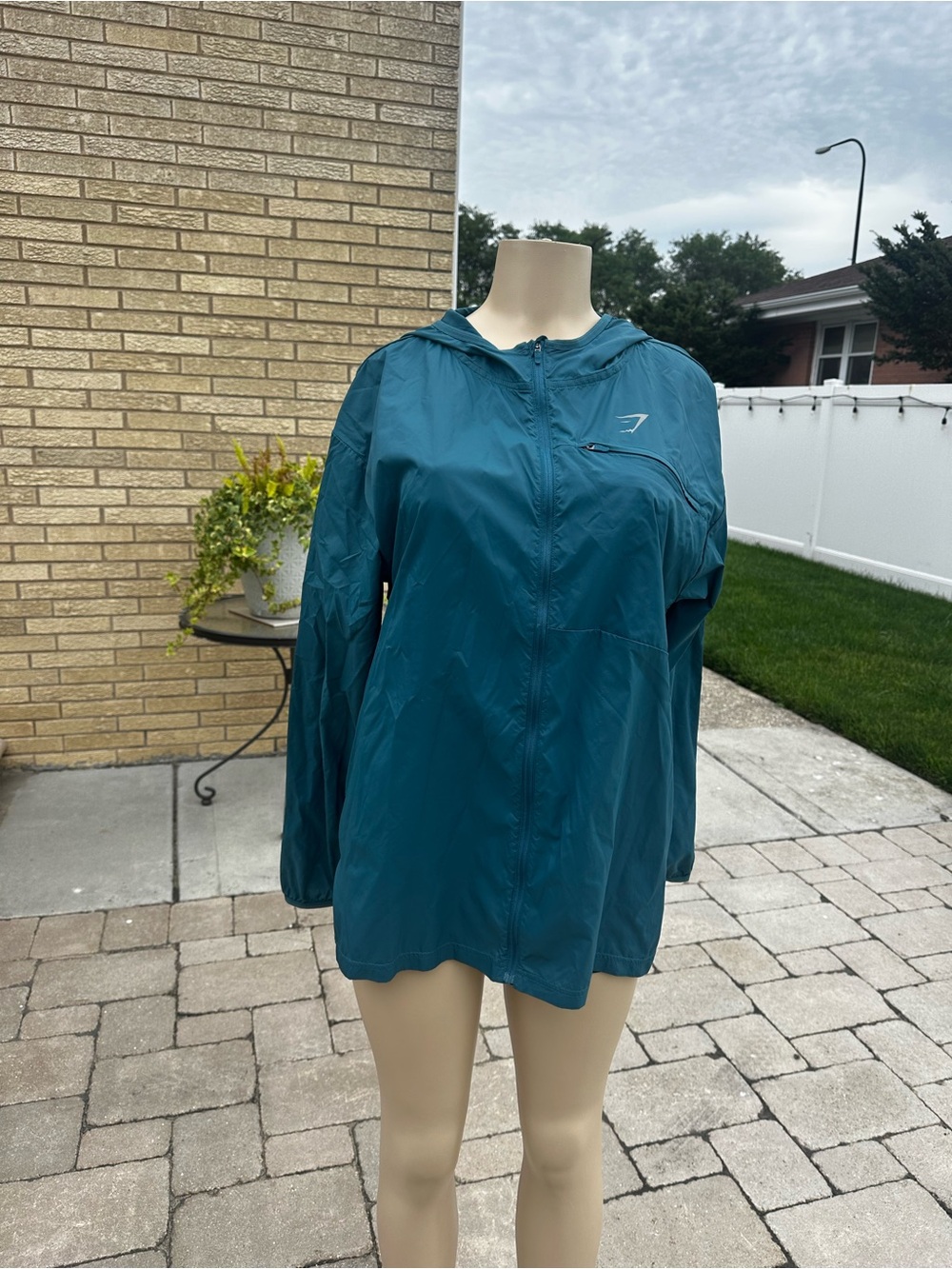 Gymshark Teal Hooded Lightweight Utility Jacket size L